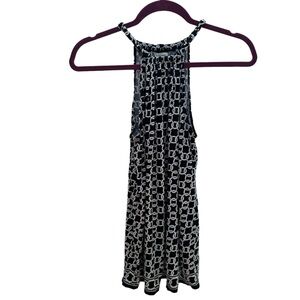 Max Studio -- Black and White Chain Print Blouse